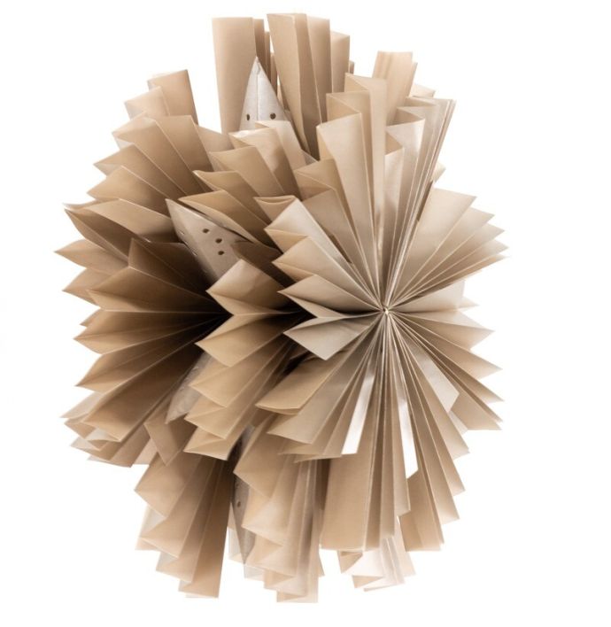 Papieren kerstster waves 40cm taupe met pendel