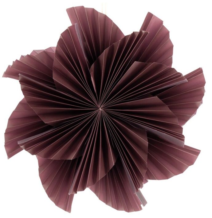 Papieren kerstster waves 40cm paars met pendel