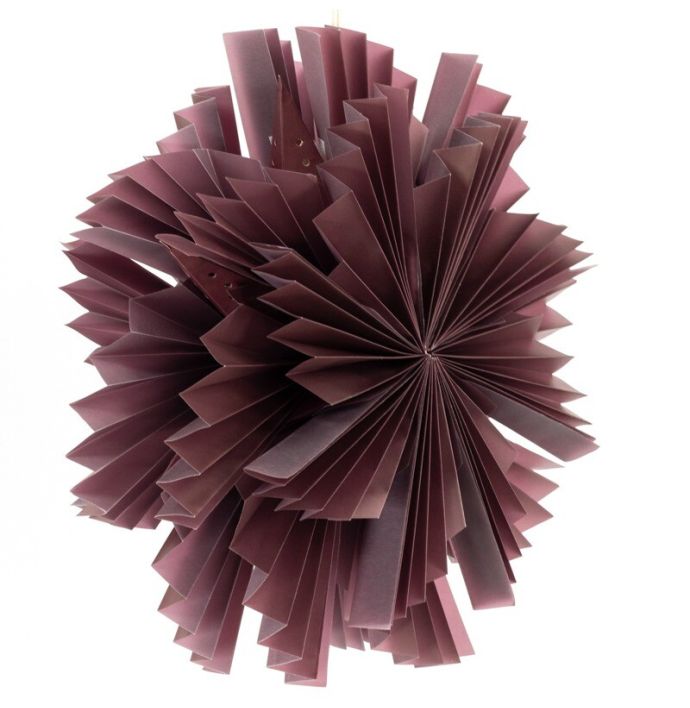 Papieren kerstster waves 40cm paars met pendel