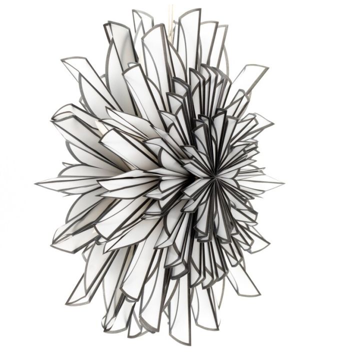 Papieren kerstster two-toned 40cm met pendel