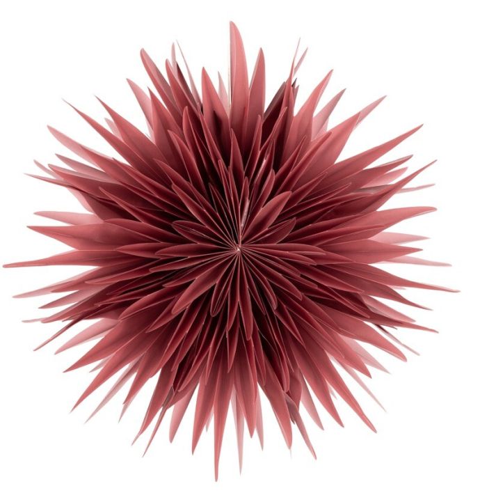 Papieren kerstster flakes 40cm paars met pendel