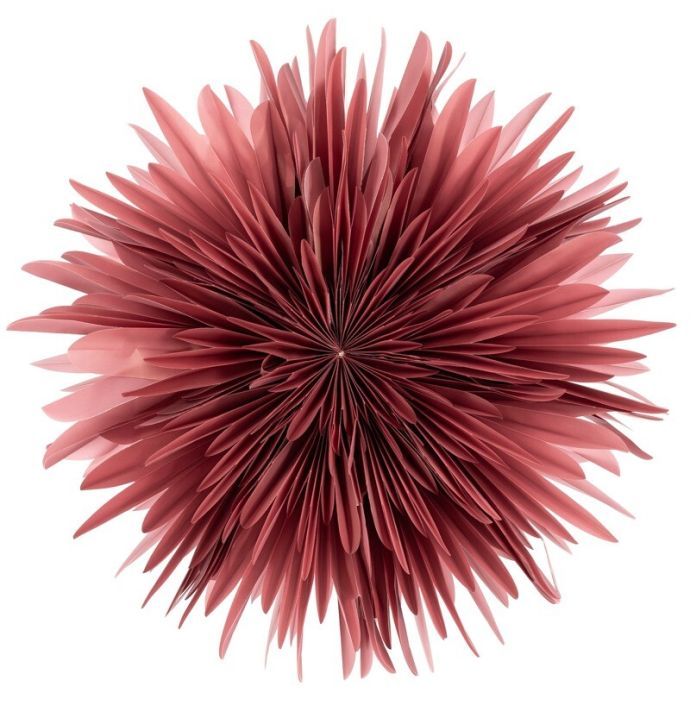 Papieren kerstster flakes 60cm paars met pendel