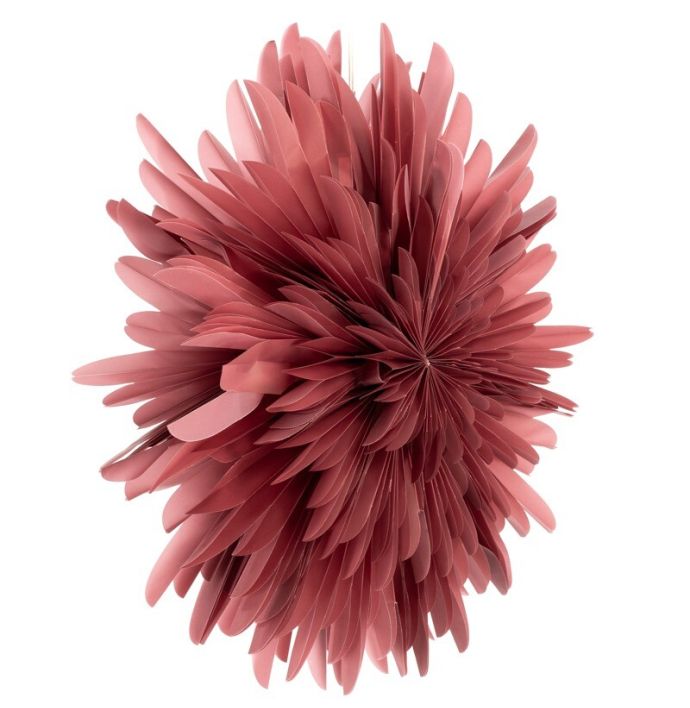 Papieren kerstster flakes 60cm paars met pendel