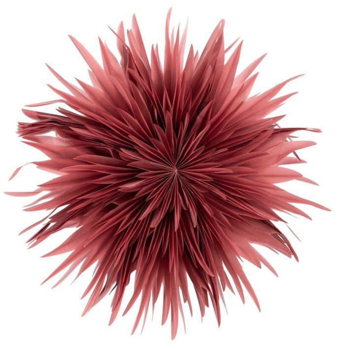 Papieren kerstster flakes 80cm paars met pendel