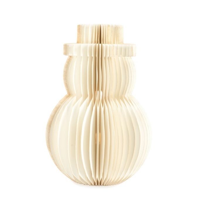 Papieren honeycomb sneeuwpop 30cm wit