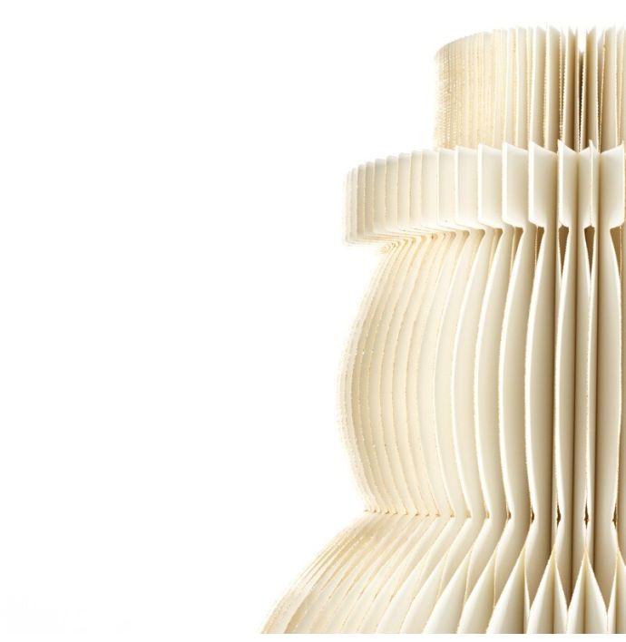 Papieren honeycomb sneeuwpop 60cm wit met verlichting kx0577