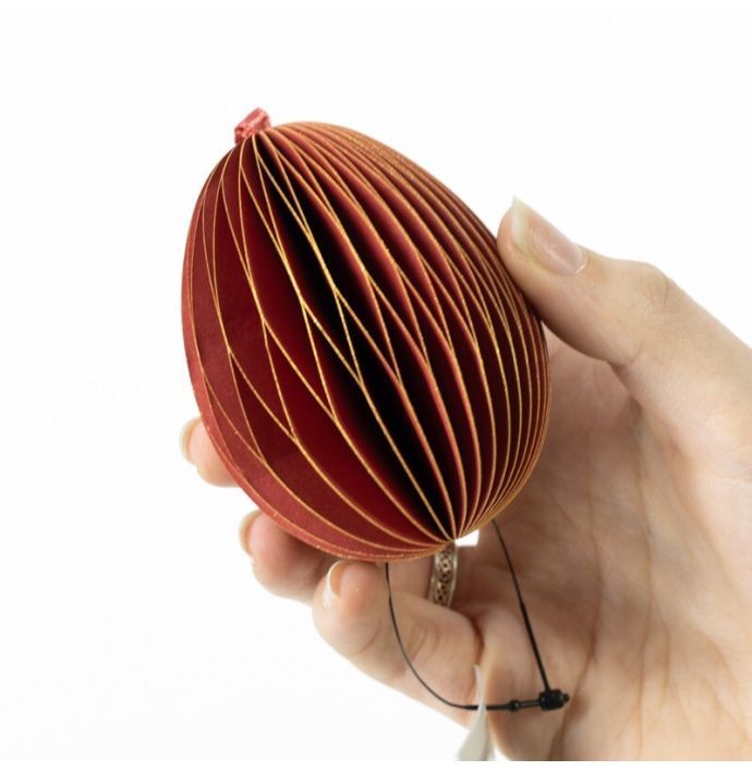 Papieren honeycomb ei burgundy