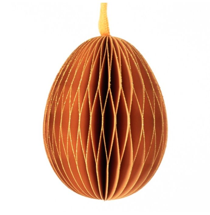 Papieren honeycomb ei oranje