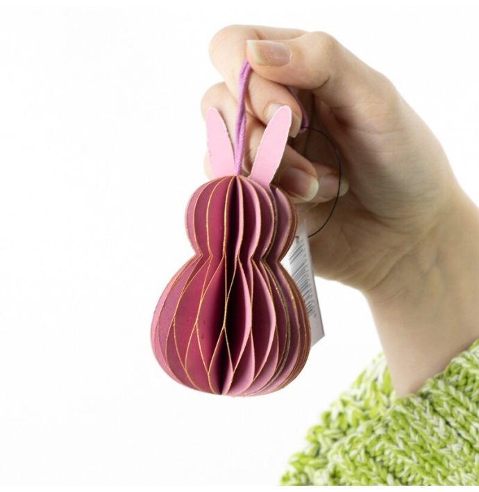 Papieren honeycomb konijn paars