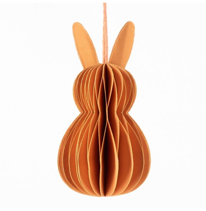 Papieren honeycomb konijn oranje