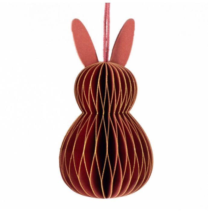 Papieren honeycomb konijn burgundy