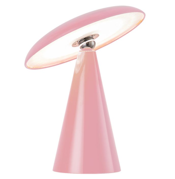 Tafellamp Mush LED op accu roze