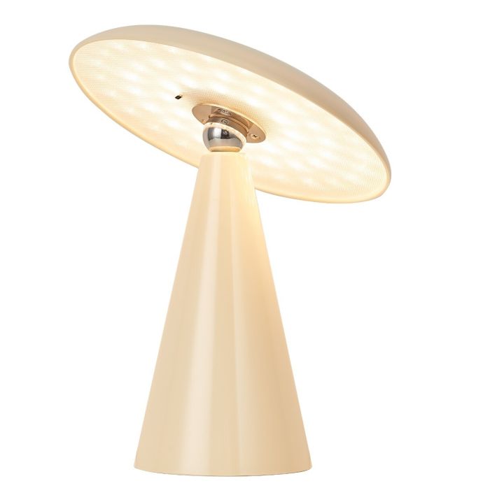 Tafellamp Mush LED op accu beige