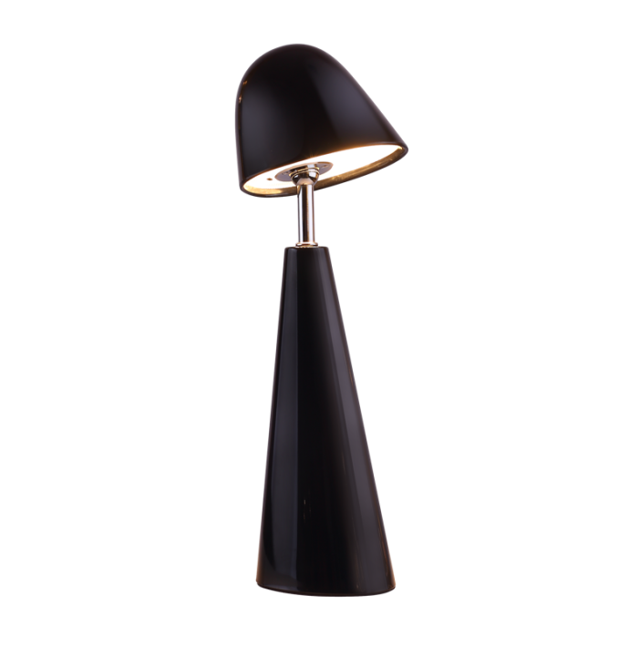 Bureaulamp Dot LED op accu zwart, afneembare kap