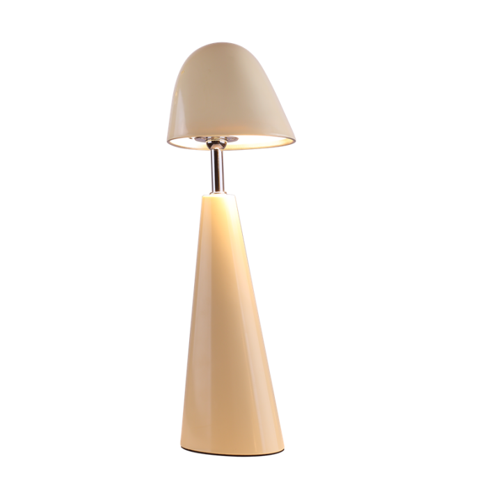 Bureaulamp Dot LED op accu beige, afneembare kap