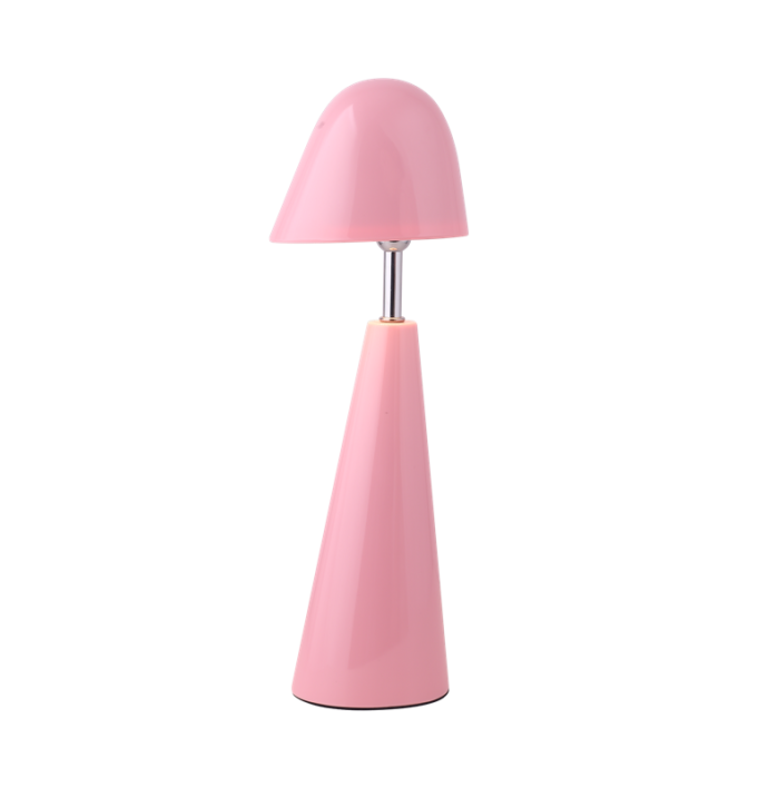 Bureaulamp Dot LED op accu roze, afneembare kap