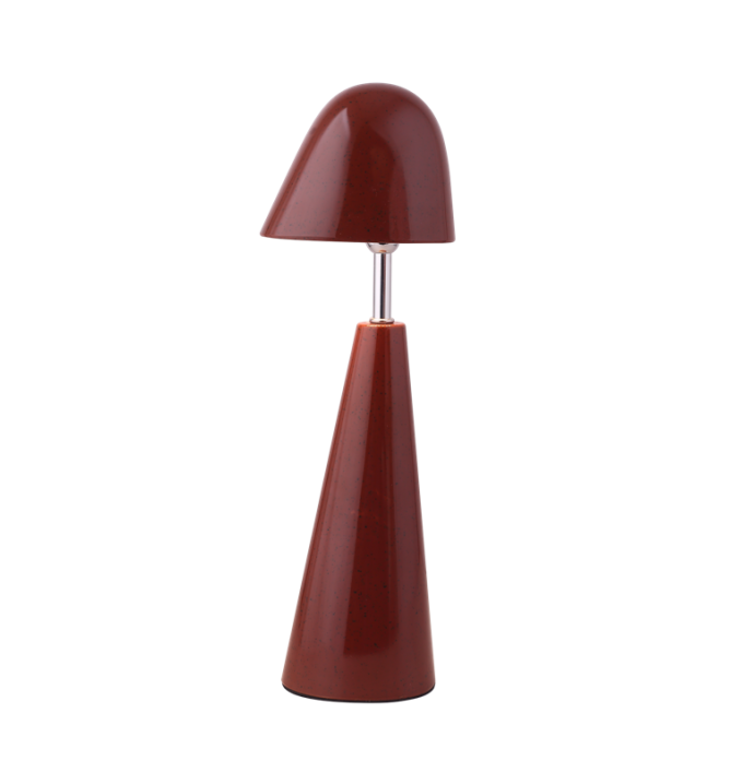 Bureaulamp Dot LED op accu burgundy, afneembare kap