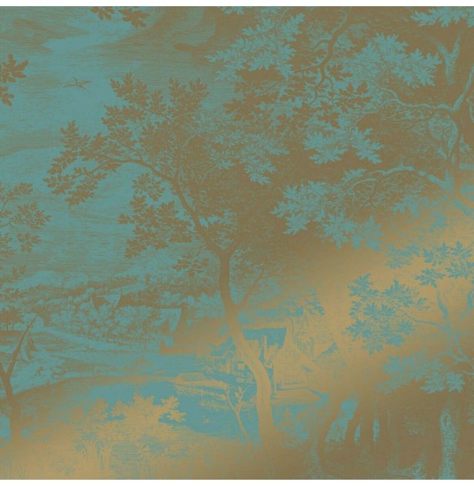 Foto behang KEK Gold Engraved Landscapes mint