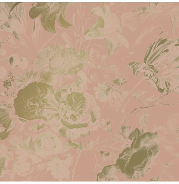 Foto behang KEK Gold Golden Age Flowers nude