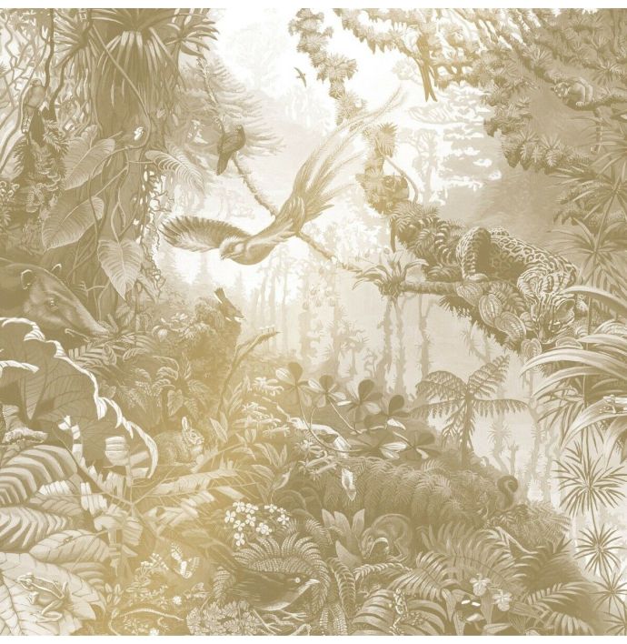 Foto behang KEK Gold Tropical Landscapes white