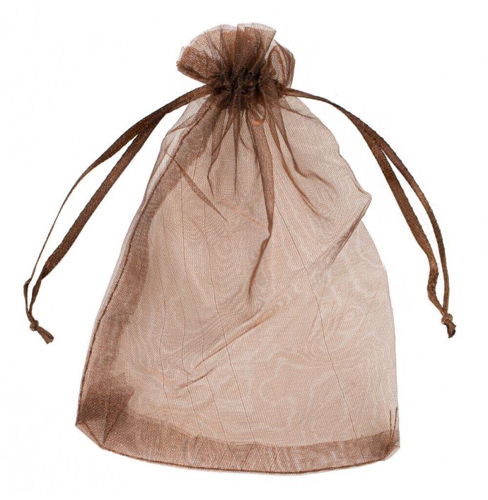 Organza zakje bruin 