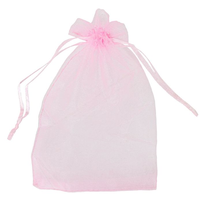 Organza zakje roze 10x15cm