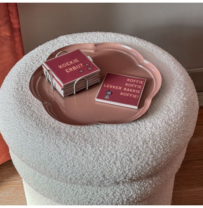 Set van 6 onderzetters met rekje 'Koffie'