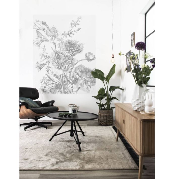 Behangpaneel Engraved flowers