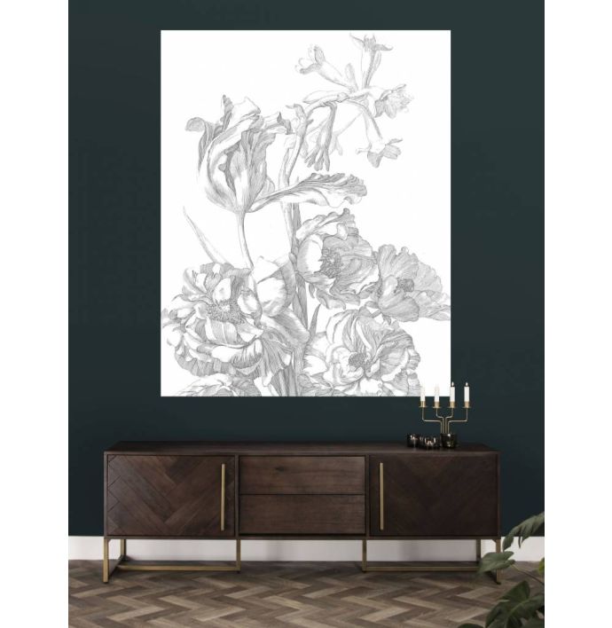 Behangpaneel Engraved flowers