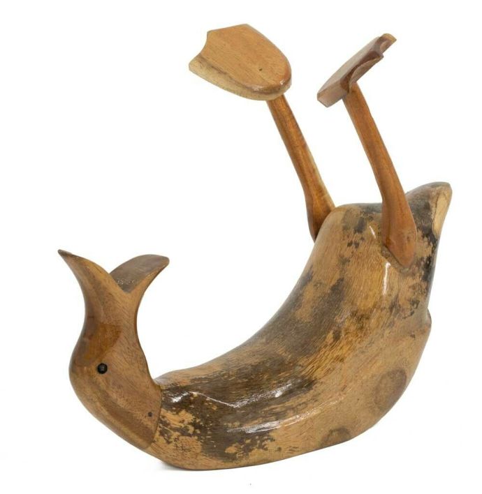 Eend hout wijnfles houder