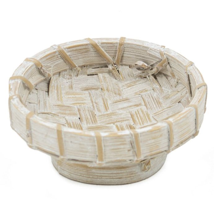 Bamboo schaaltje hoog whitewash