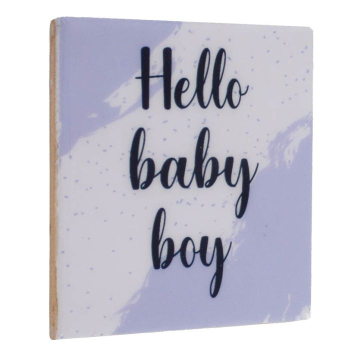 Tegeltje - Hello baby boy