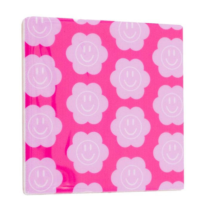 Tegeltje - Smiley flowers