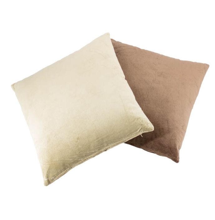 Kussen velours bruin