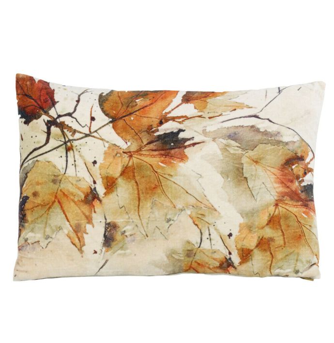 Kussen velvet bladeren