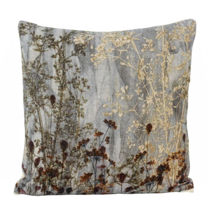Kussen velvet bloemen
