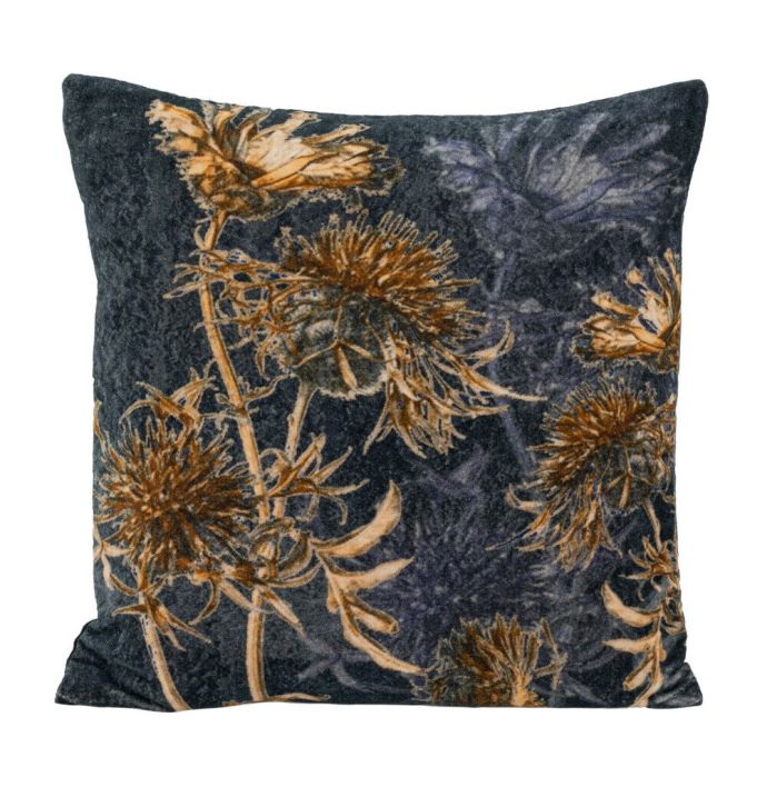 Kussen velvet bloemen