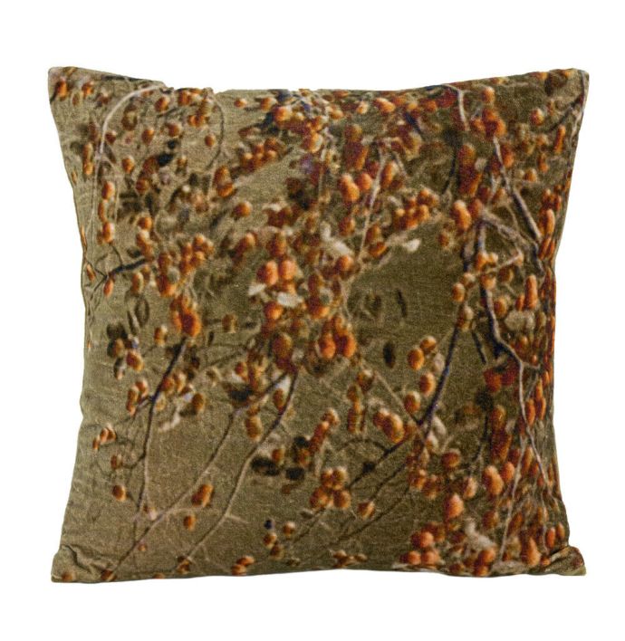 Kussen velvet bloemen