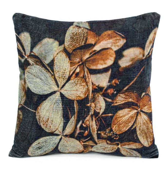 Kussen velvet bloemen
