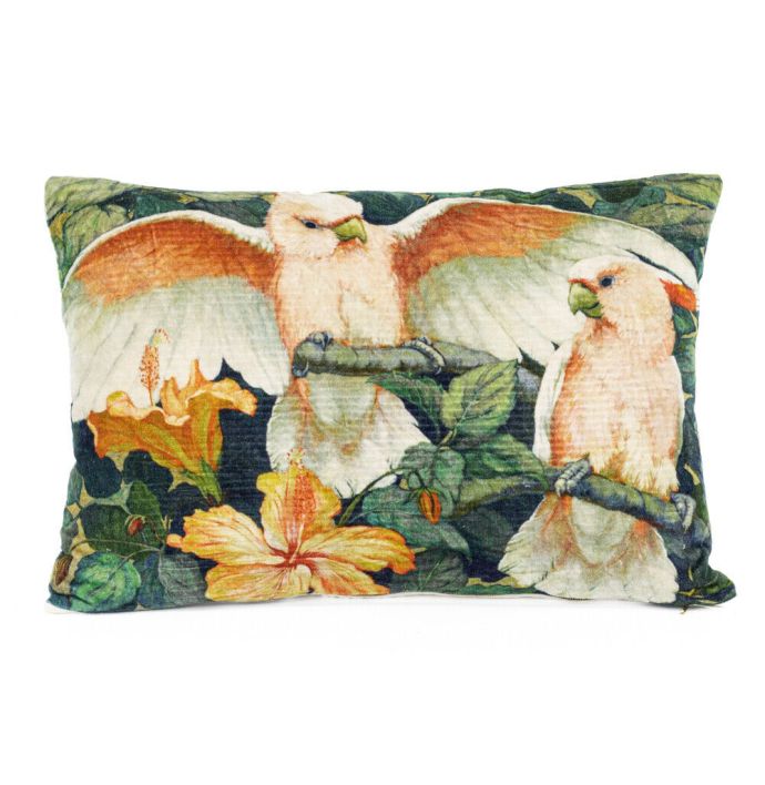 Kussen velvet vogels