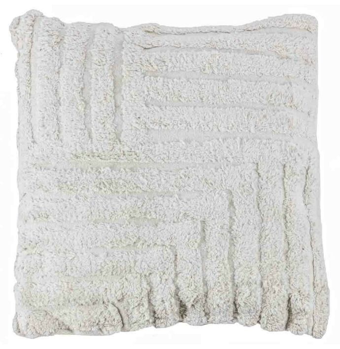 Sierkussen Fluffy stripes cream