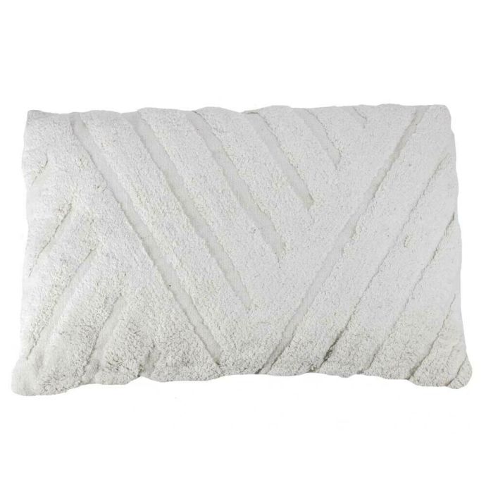 Sierkussen Fluffy stripes cream (rechthoek)