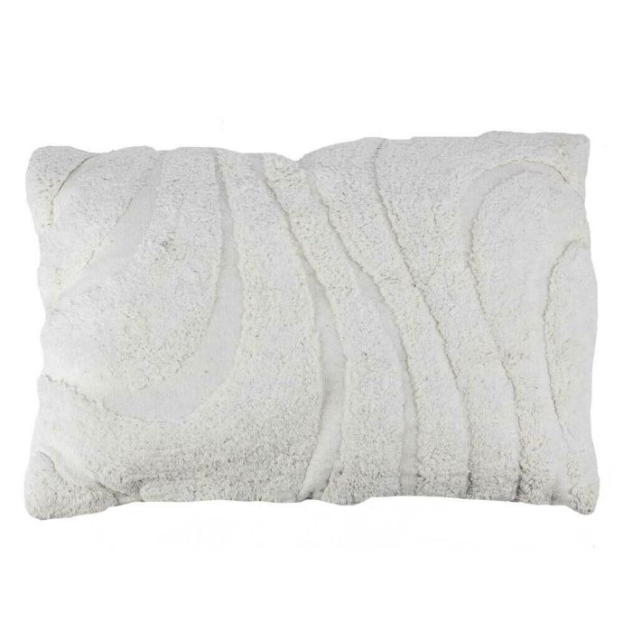 Sierkussen Fluffy organic cream rechthoek