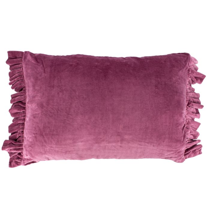 Kussen fringe velours paars