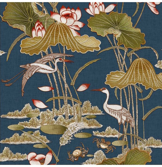 Patroon behang Tapestry - Lotus Pond