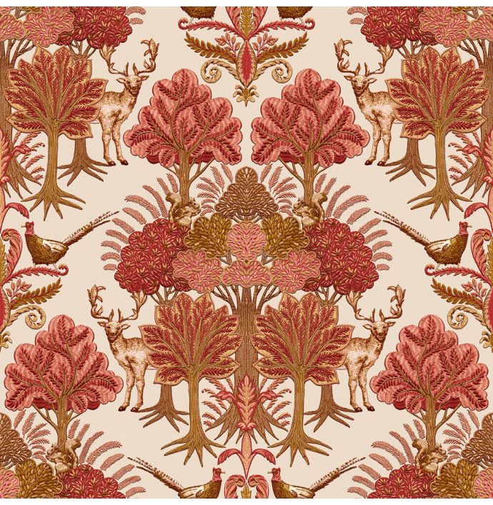 Patroon behang Tapestry - Nordic Deer Forest