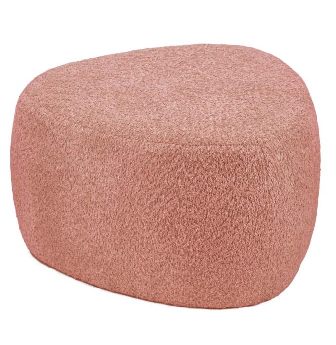 Poef organisch Mae in stof bouclé