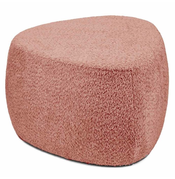 Poef organisch Romee in stof bouclé