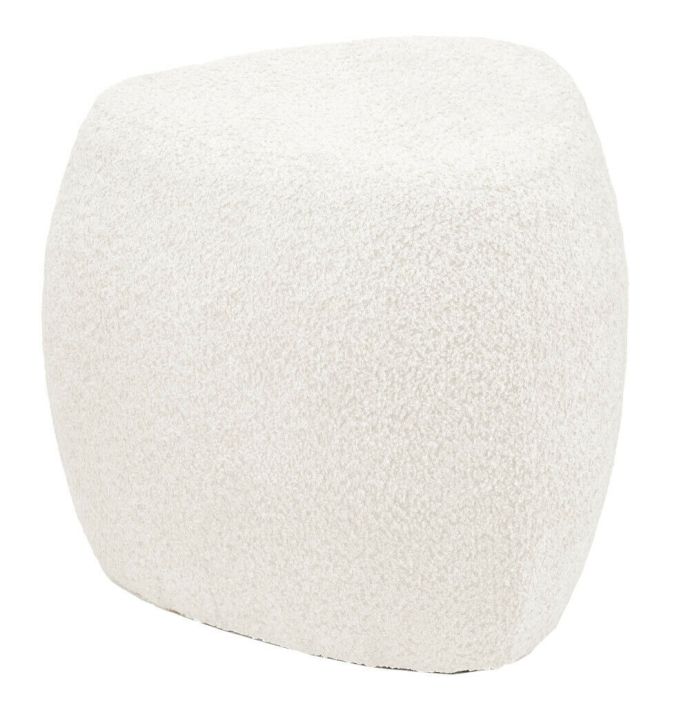 Poef organisch Jade in stof bouclé naturel 