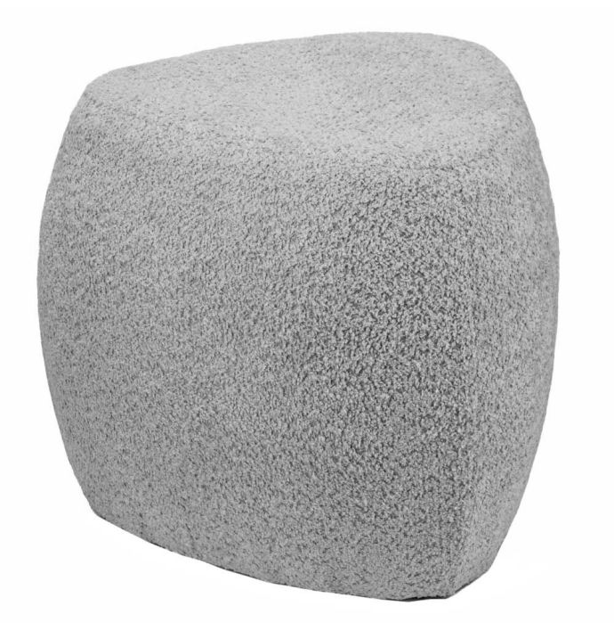 Poef organisch Jade in stof bouclé grijs 